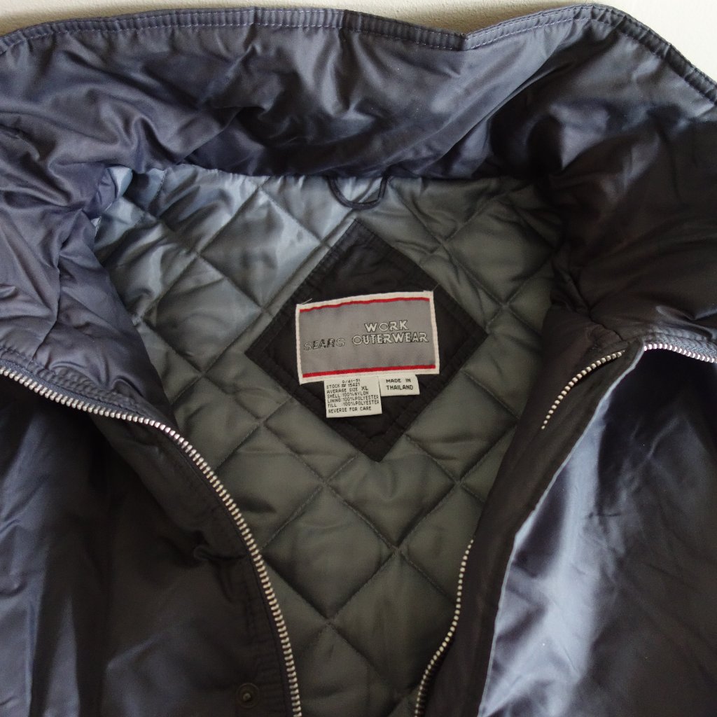 Vntg Sears Work Outerwear Quilted Black Jackets Men’s Xl